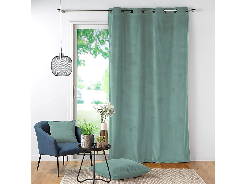 Unifarbener Siebvorhang aus Cordsamt 140 x 260 cm