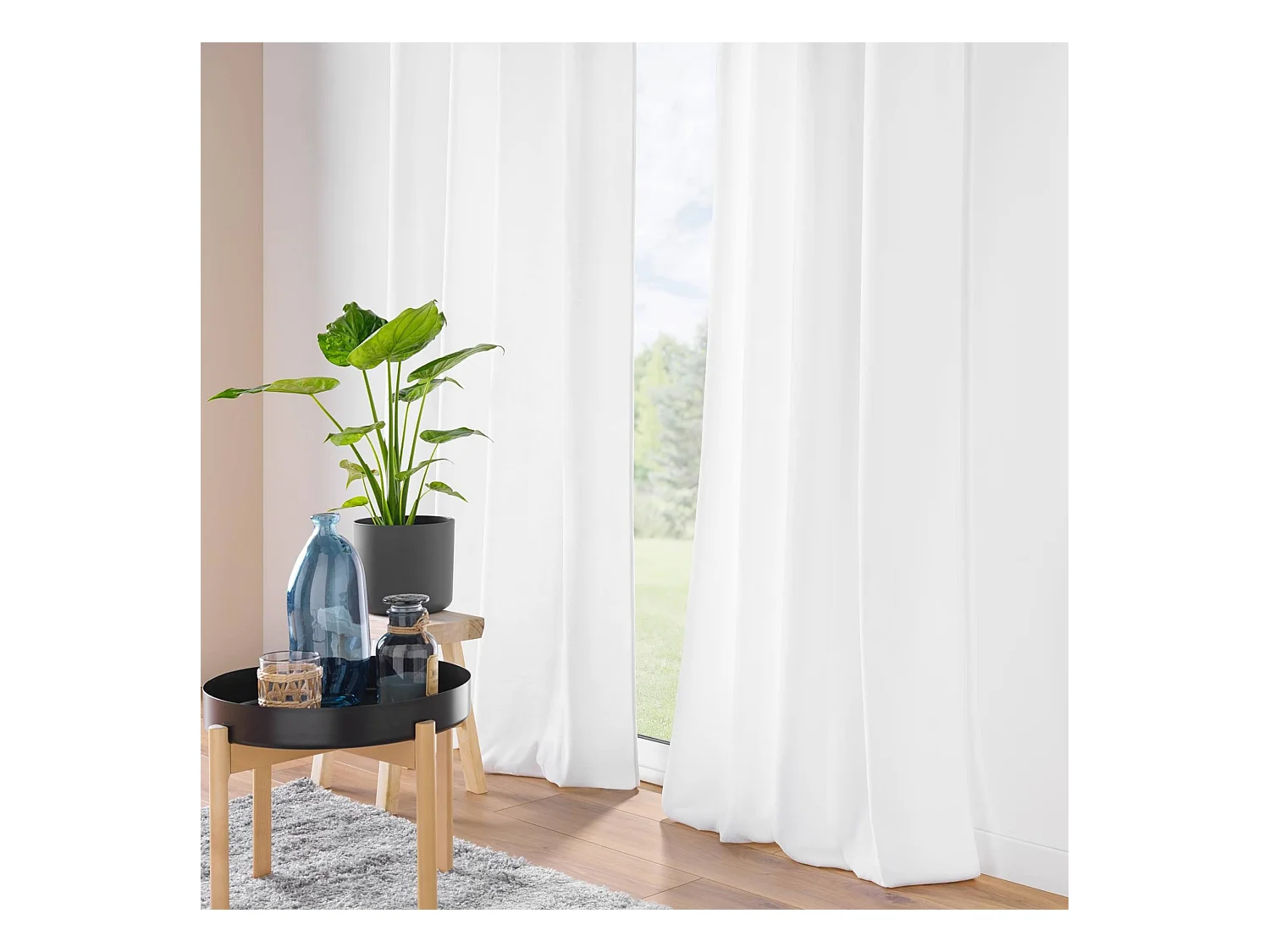 Rideau à Œillets en Velours "Mika" 140x260cm Blanc