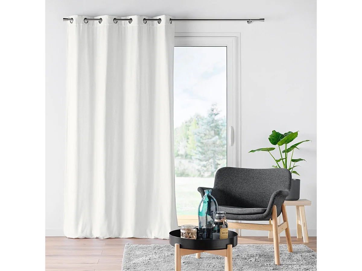 Rideau à Œillets en Velours "Mika" 140x260cm Blanc
