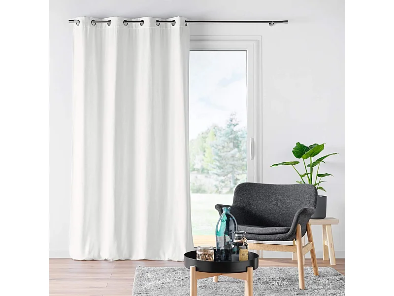 Rideau à Œillets en Velours "Mika" 140x260cm Blanc
