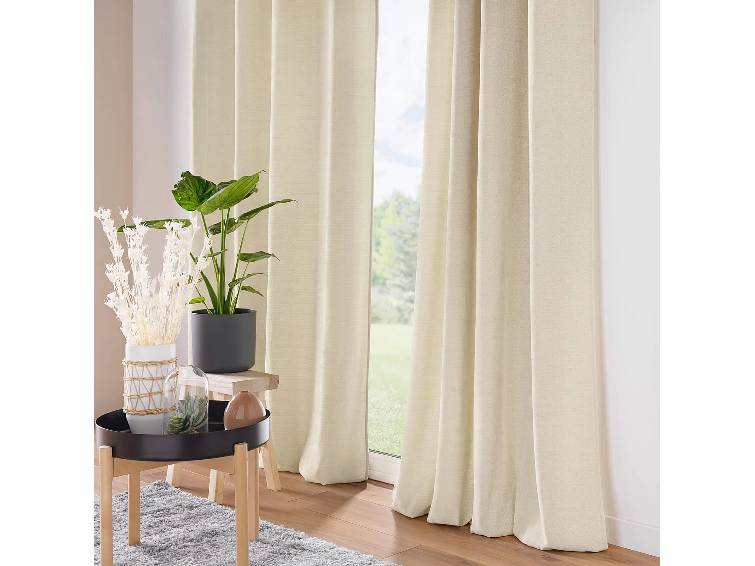 Rideau à Œillets en Velours "Mika" 140x260cm Lin
