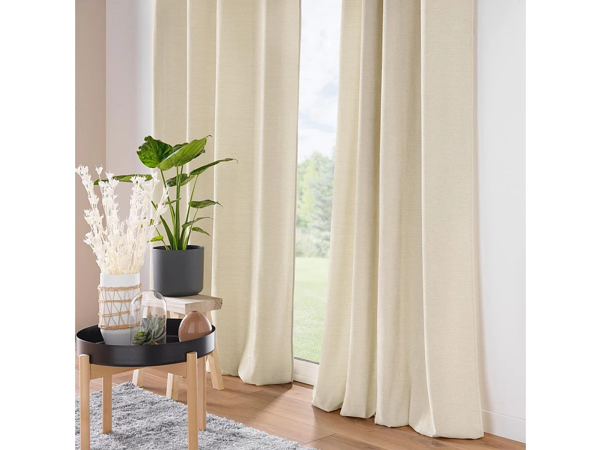 Rideau à Œillets en Velours "Mika" 140x260cm Lin