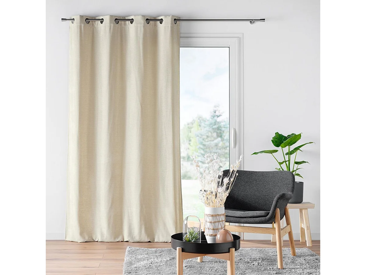 Rideau à Œillets en Velours "Mika" 140x260cm Lin