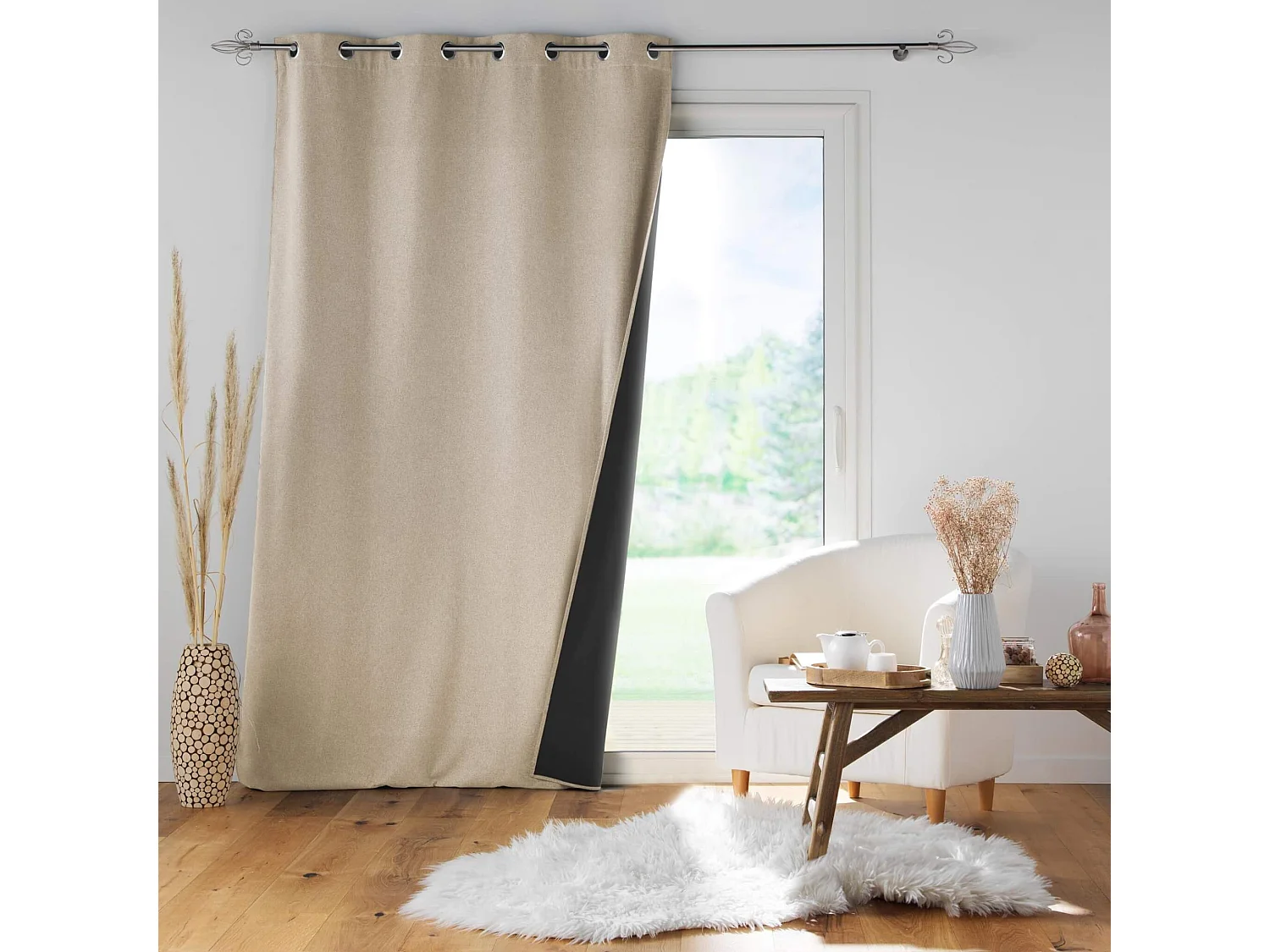 Rideau à Œillets Isolant "Jupiter" 140x260cm Lin