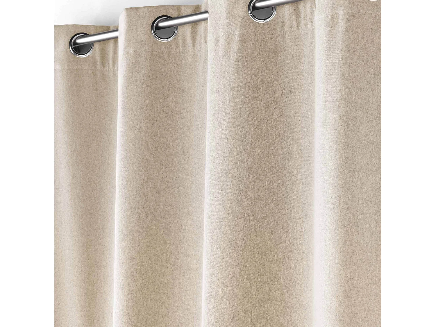 Cortina con Ojetes Jupiter Aislante de Lino 140 x 260 cm