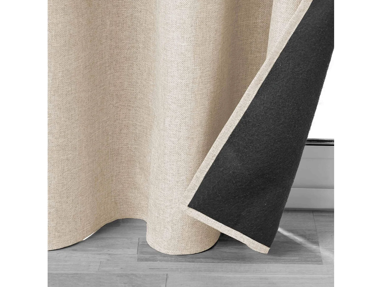 Cortina con Ojetes Jupiter Aislante de Lino 140 x 260 cm