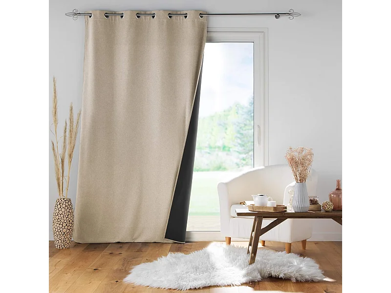 Rideau à Œillets Isolant "Jupiter" 140x260cm Lin