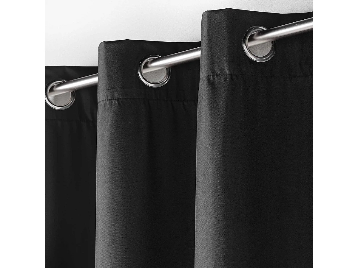 Rideau Isolant à Œillets "Icemount" 140x260cm Noir