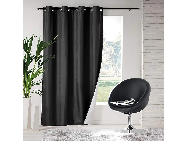 Rideau Isolant à Œillets "Icemount" 140x260cm Noir