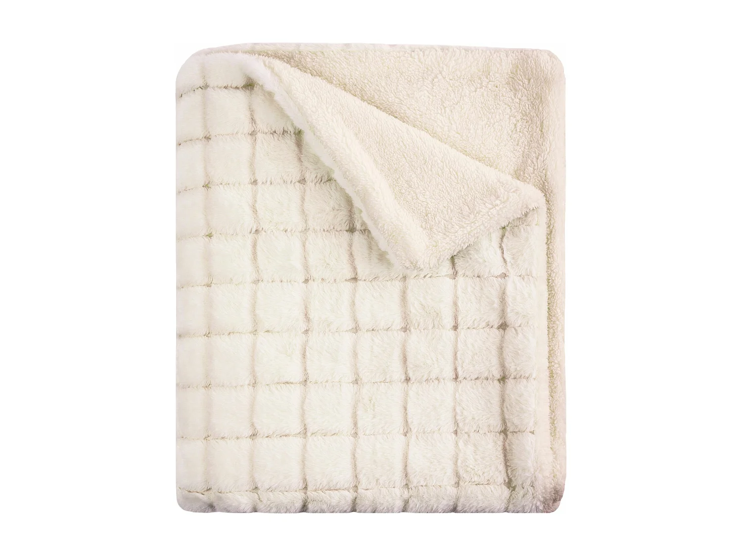 Plaid Squares écru 130x170 cm