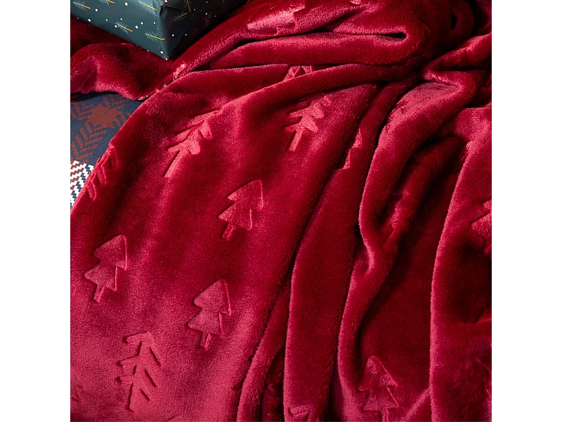 Plaid polaire pin rouge 130x170 cm