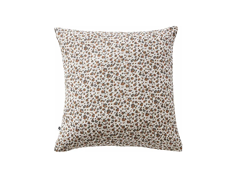 Taie d'oreiller gaze de coton imprimé léopard 60x60
