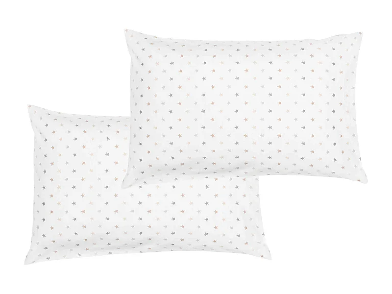 Lot de 2 taies d'oreiller bébé coton mini étoiles 40x60 cm