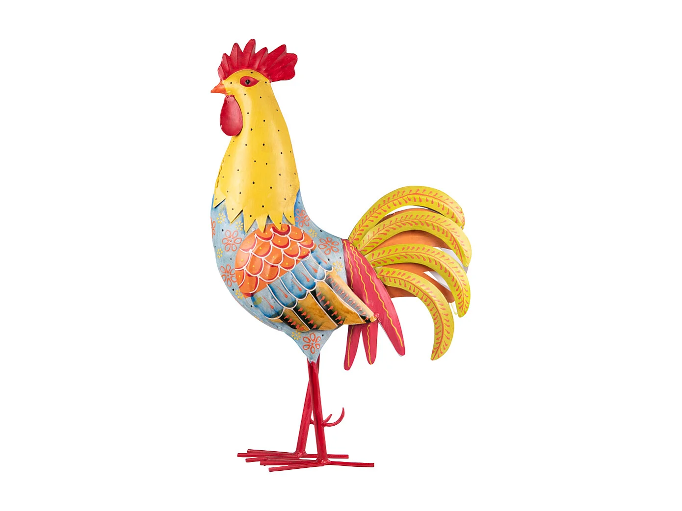 Poule métal coloré 59x38 cm