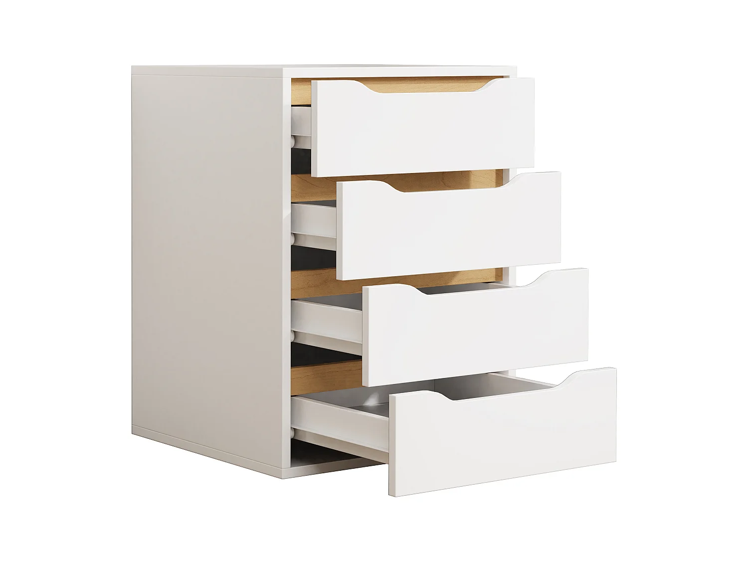 bedside table Malira White / Honey oak H. 61 x W. 46 x D. 42 cm