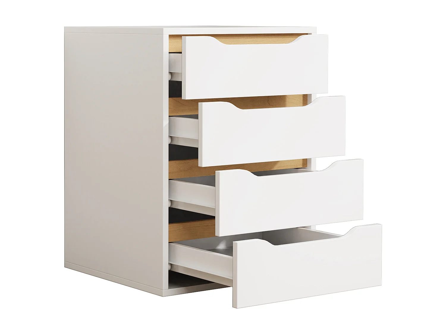 bedside table Malira White / Honey oak H. 61 x W. 46 x D. 42 cm