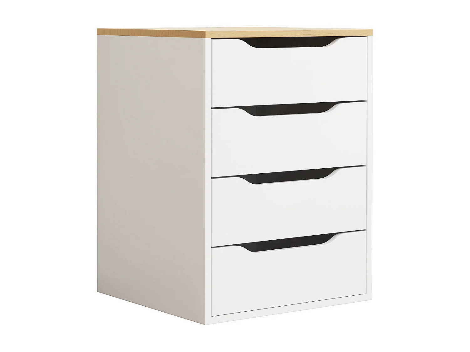 bedside table Malira White / Honey oak H. 61 x W. 46 x D. 42 cm