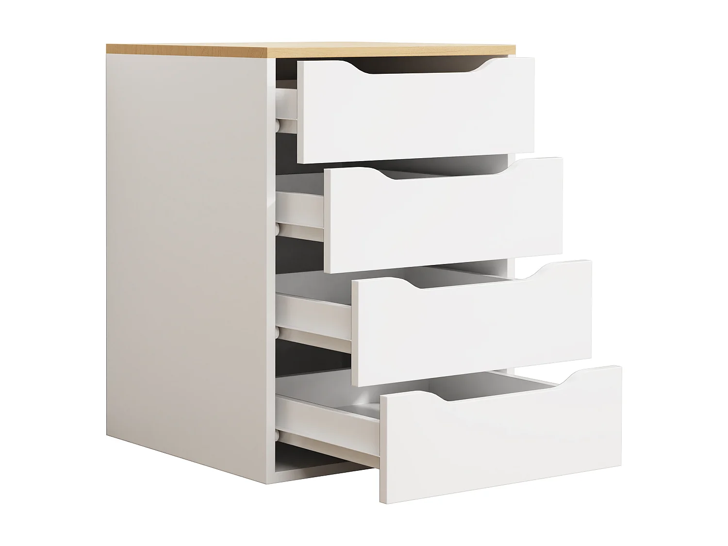 bedside table Malira White / Honey oak H. 61 x W. 46 x D. 42 cm