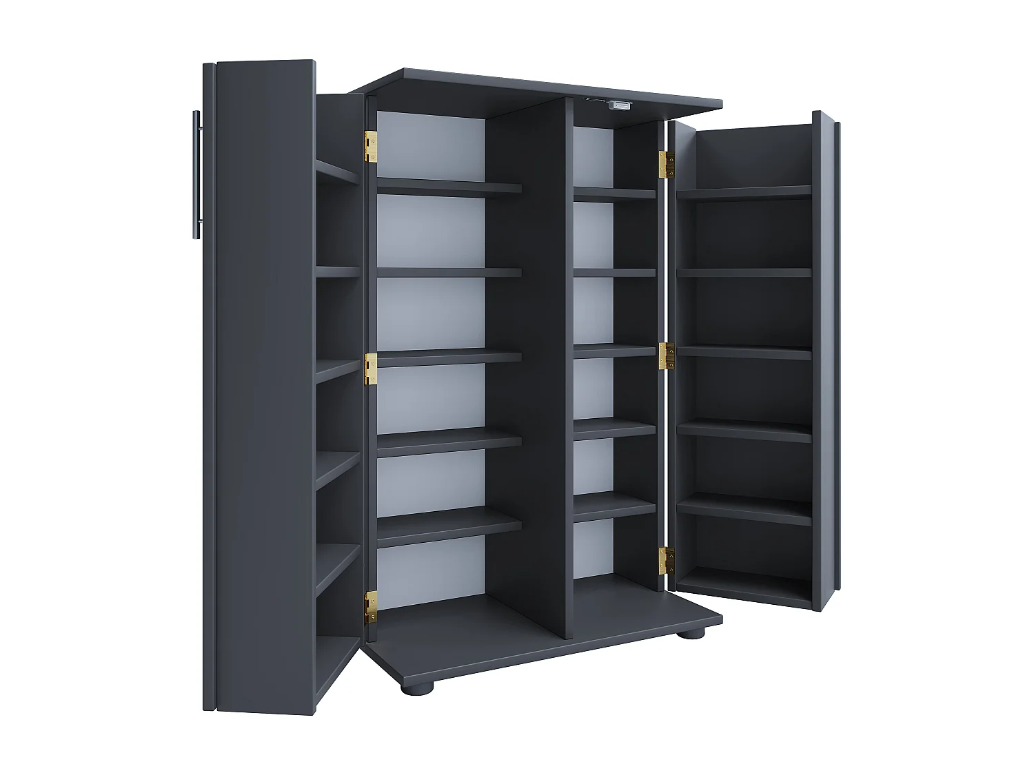 CD / DVD Media Shelf Engalo Anthracite H. 93 x W. 60 x D. 31 cm