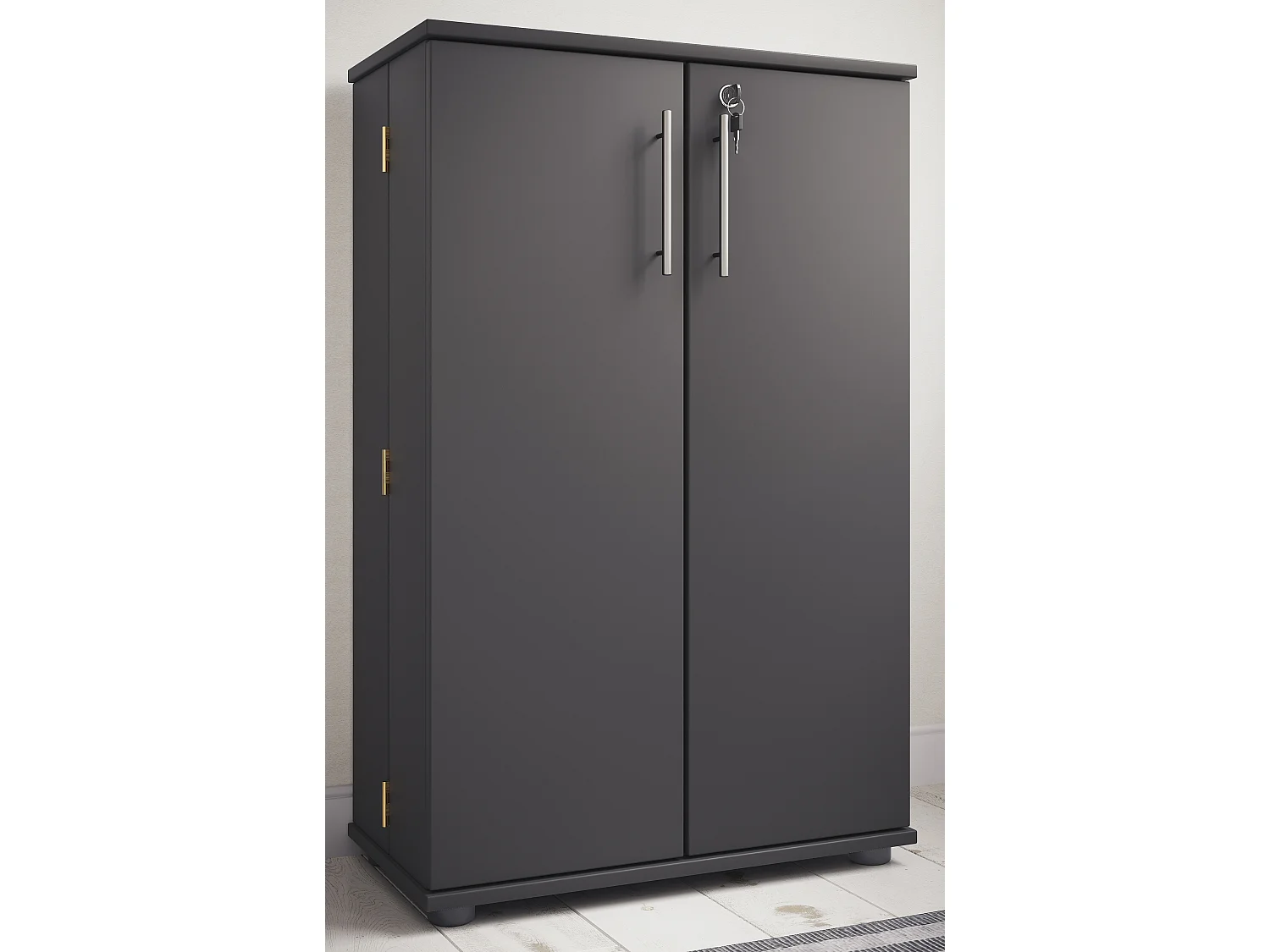 CD / DVD Media Shelf Engalo Anthracite H. 93 x W. 60 x D. 31 cm