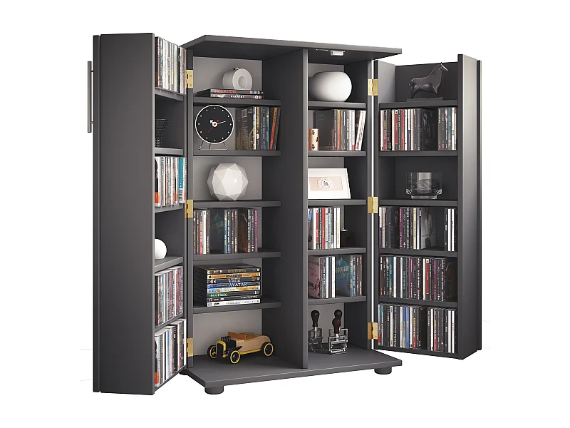 Holz Schrank CD DVD Regal abschließbar Engalo XL