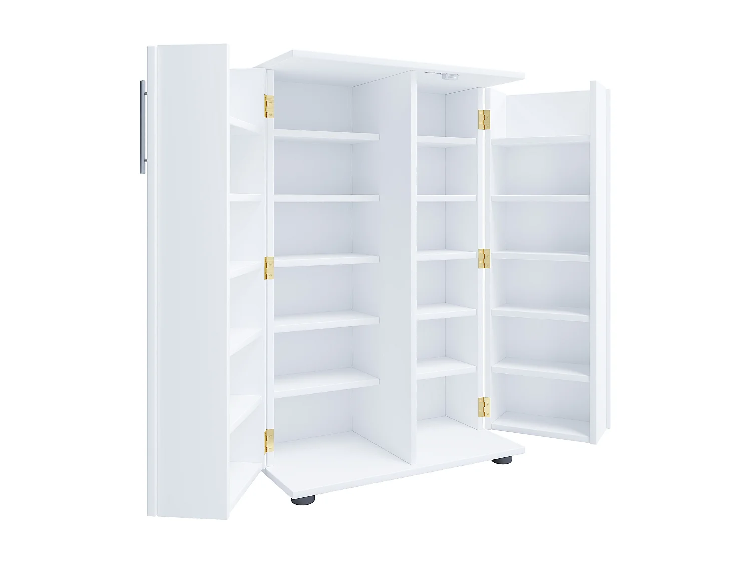 CD / DVD Media Shelf Engalo White H. 93 x W. 60 x D. 31 cm