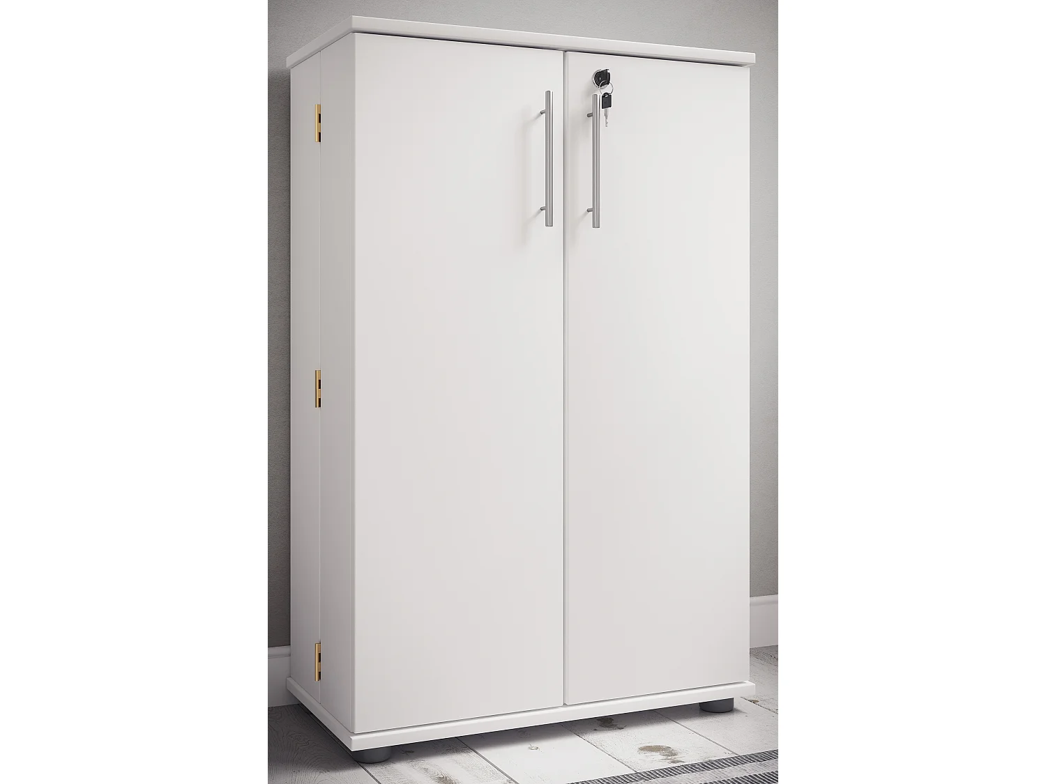 CD / DVD Media Shelf Engalo White H. 93 x W. 60 x D. 31 cm