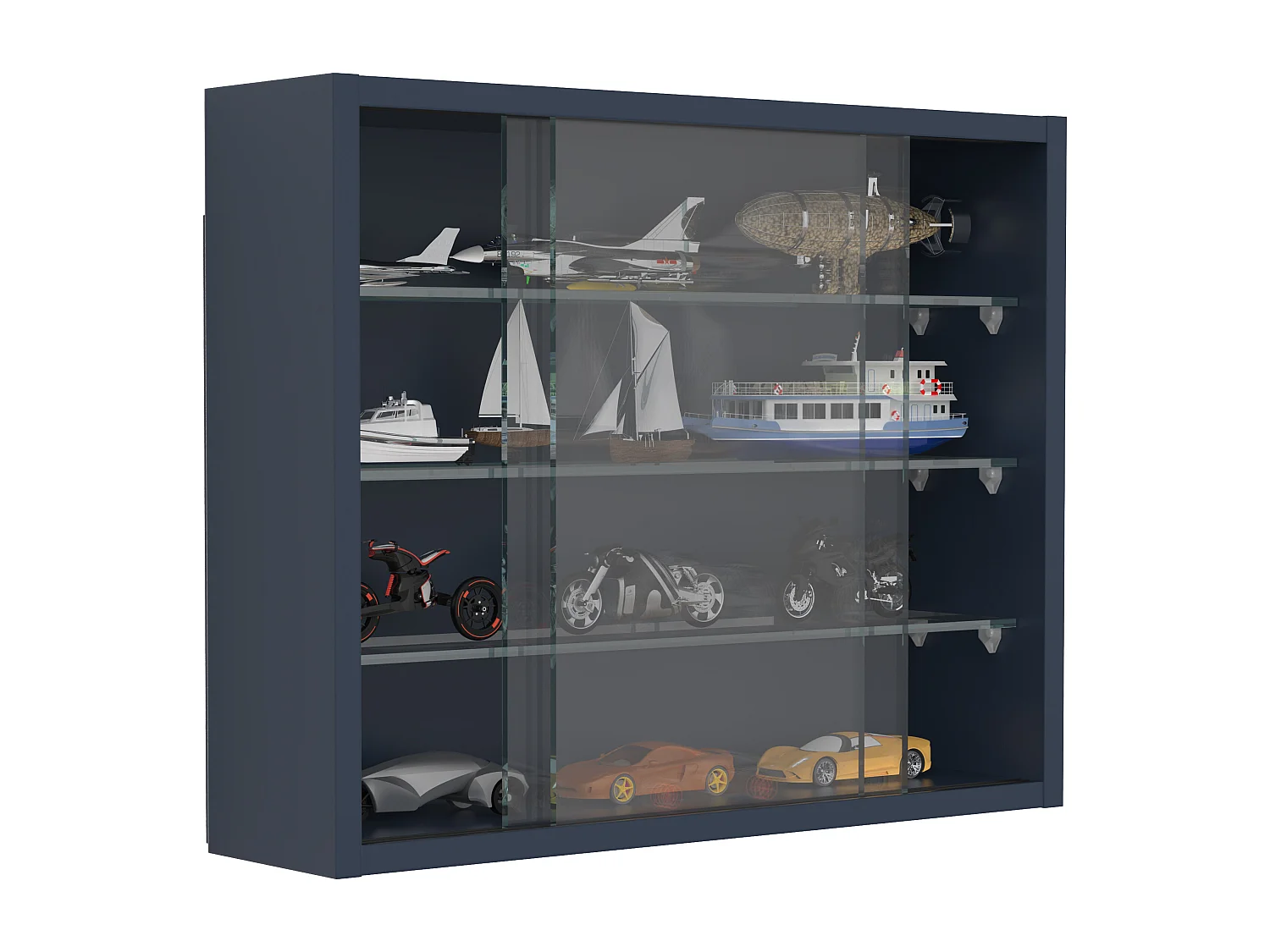 Wall display cabinet Drivalo Anthracite H. 40 x W. 50 x D. 12 cm