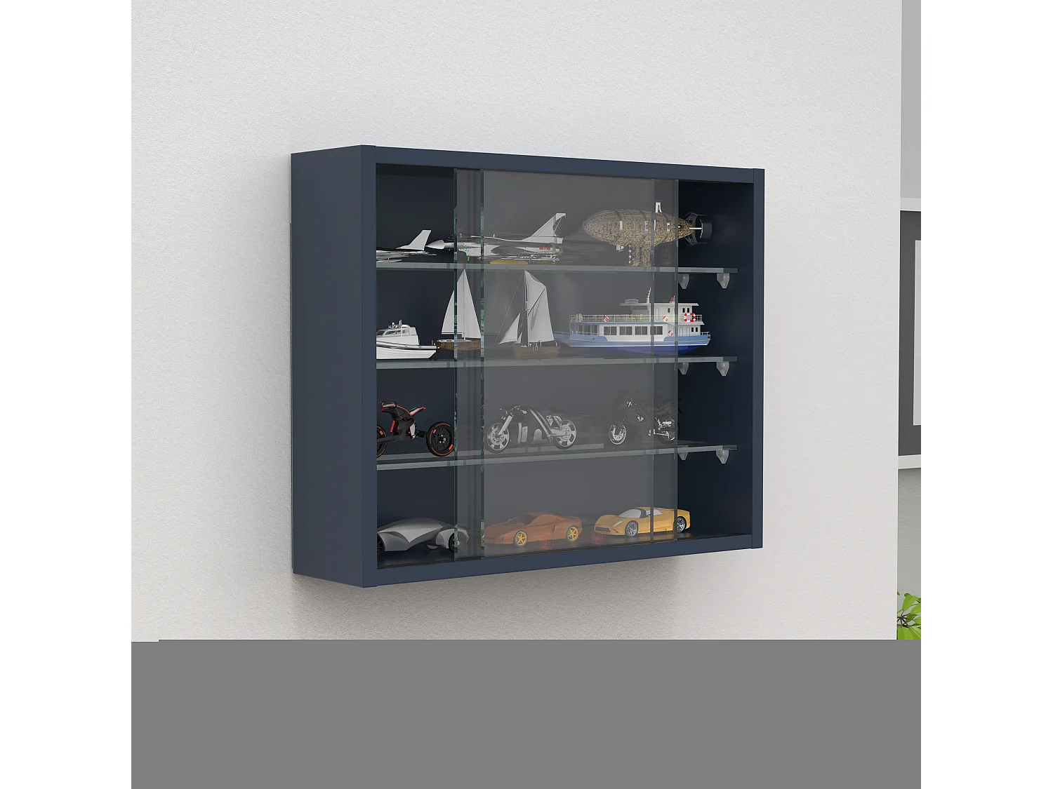 Wall display cabinet Drivalo Anthracite H. 40 x W. 50 x D. 12 cm