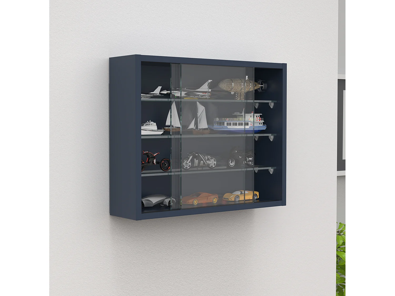 Wall display cabinet Drivalo Anthracite H. 40 x W. 50 x D. 12 cm