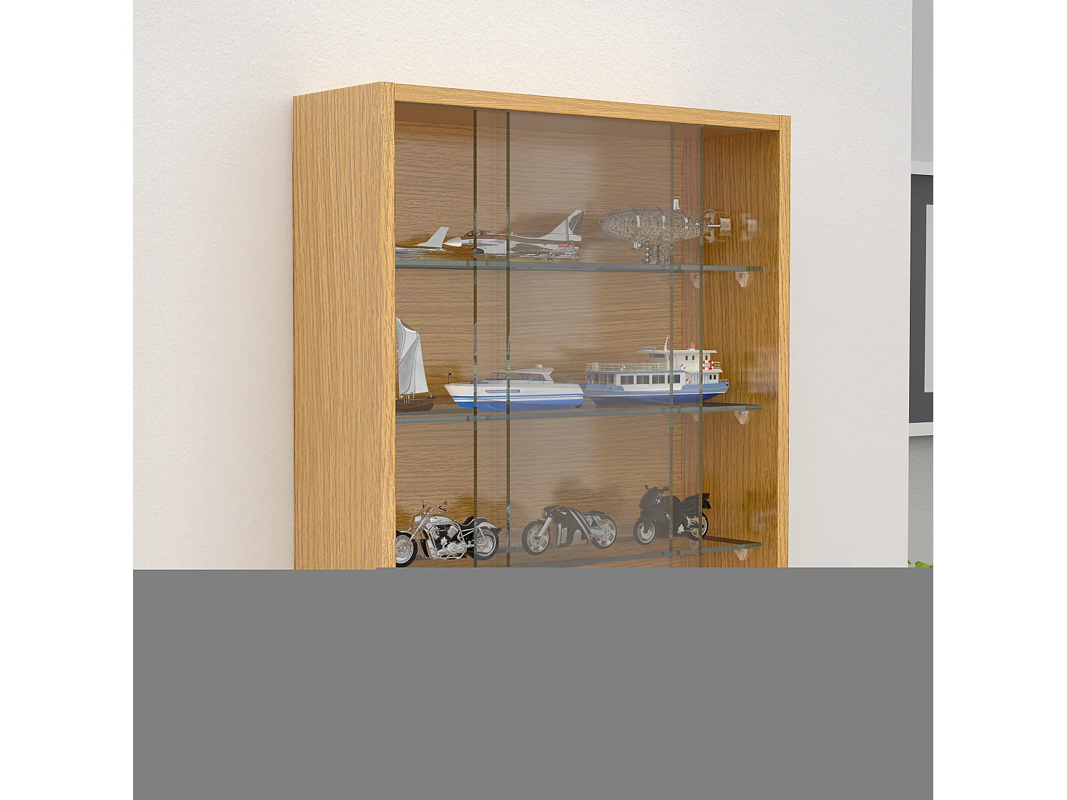 Hangende vitrinekast wanddisplay glas Drivalo M