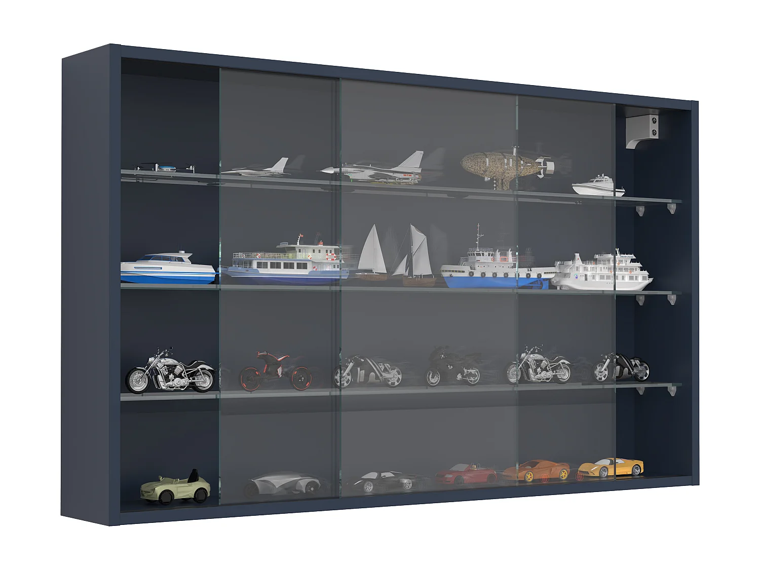 Wall display cabinet Drivalo Anthracite H. 60 x W. 100 x D. 15 cm