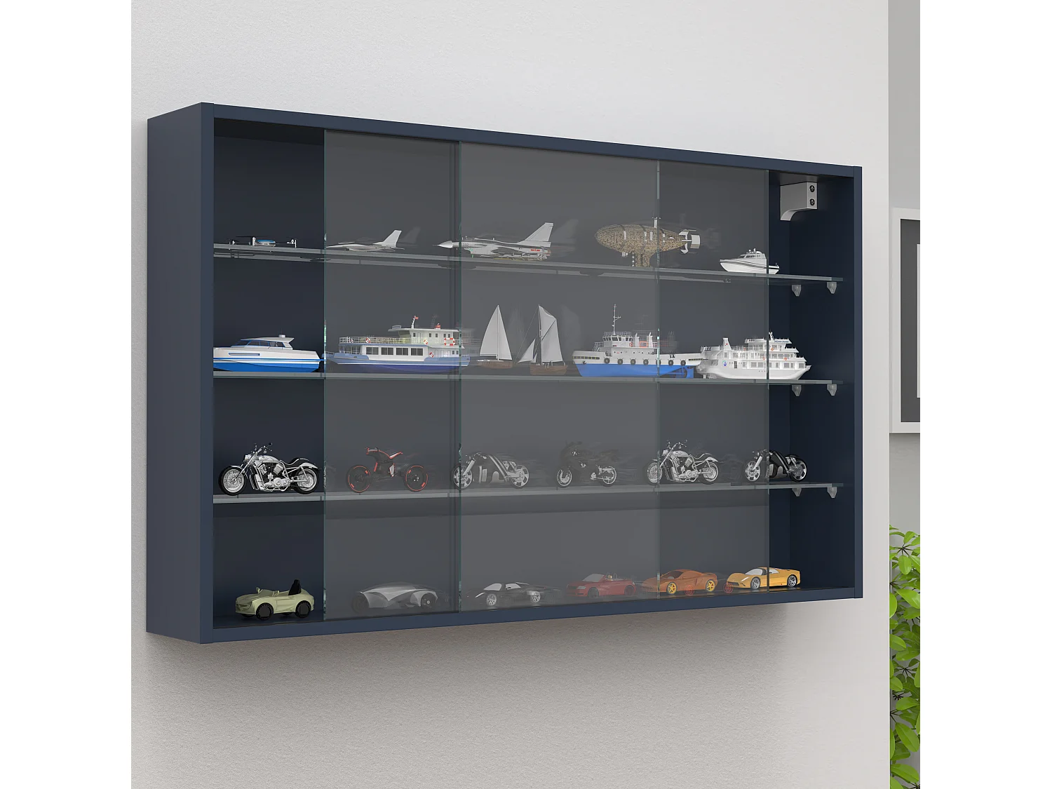 Wall display cabinet Drivalo Anthracite H. 60 x W. 100 x D. 15 cm