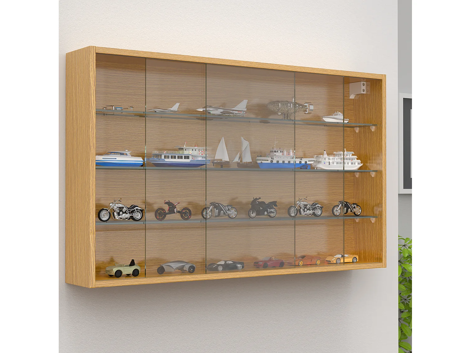 Wall display cabinet Drivalo Honey oak H. 60 x W. 100 x D. 15 cm
