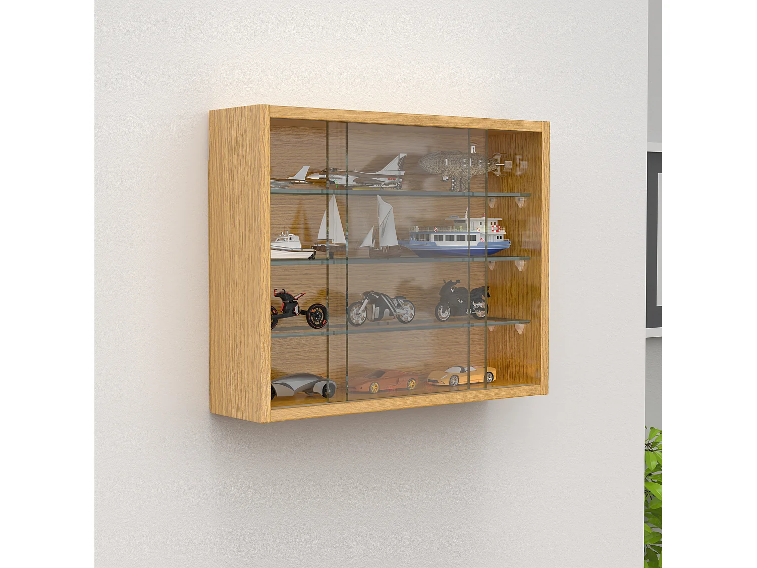 Wall display cabinet Drivalo Honey oak H. 40 x W. 50 x D. 12 cm