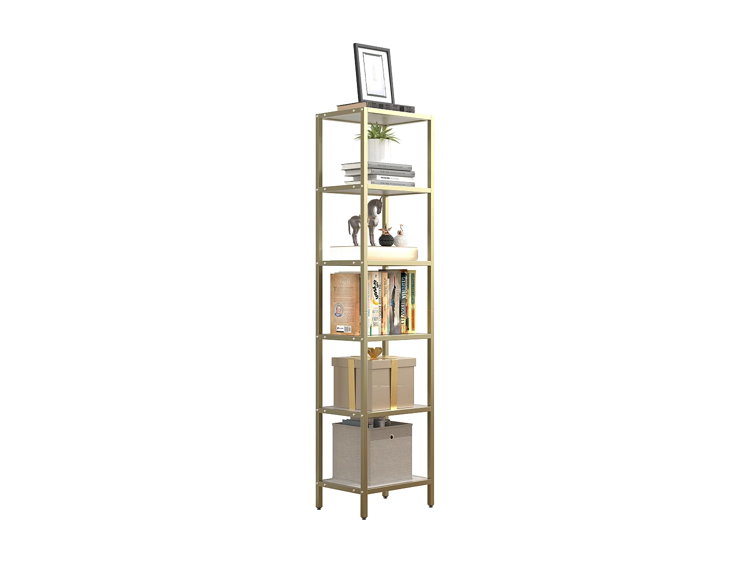 Standing cabinet Vinali Gold H. 165 x W. 40 x D. 30 cm