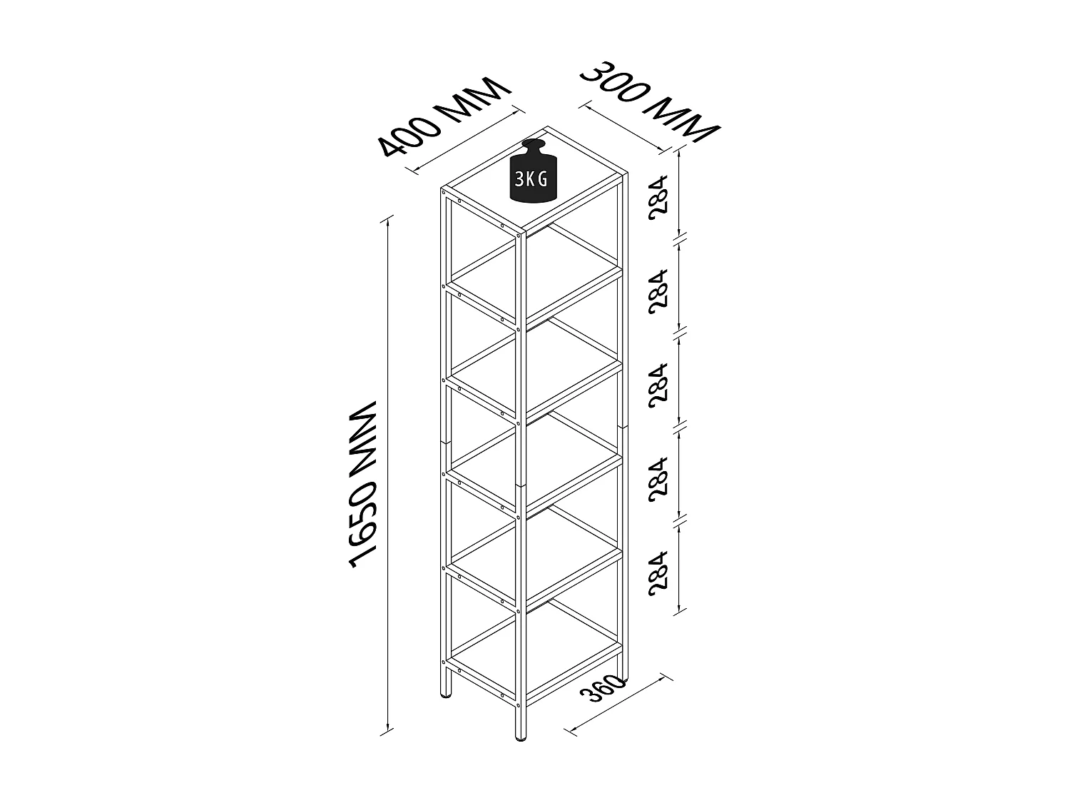 VCM Iron Standing Rack Showcase Showcase Standing armário Vinali M (Ouro)