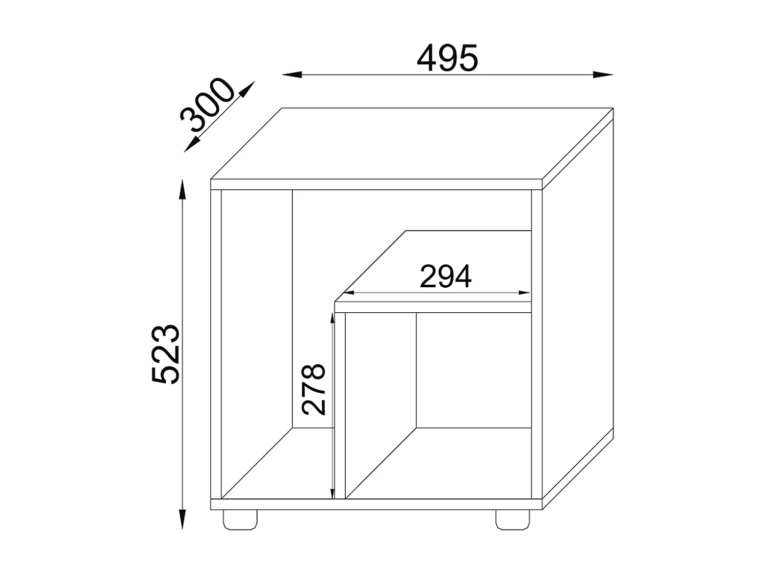 Side table & coffee table Zeito Anthracite / honey oak H. 55 x W. 50 x D. 30 cm