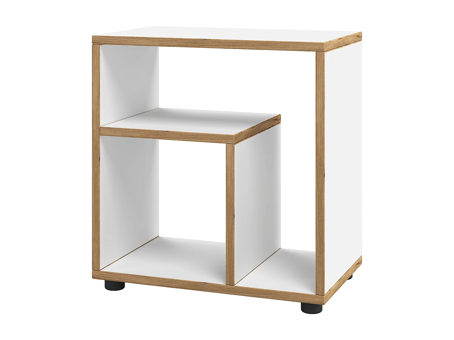Side table & coffee table Zeito White / Honey oak H. 55 x W. 50 x D. 30 cm