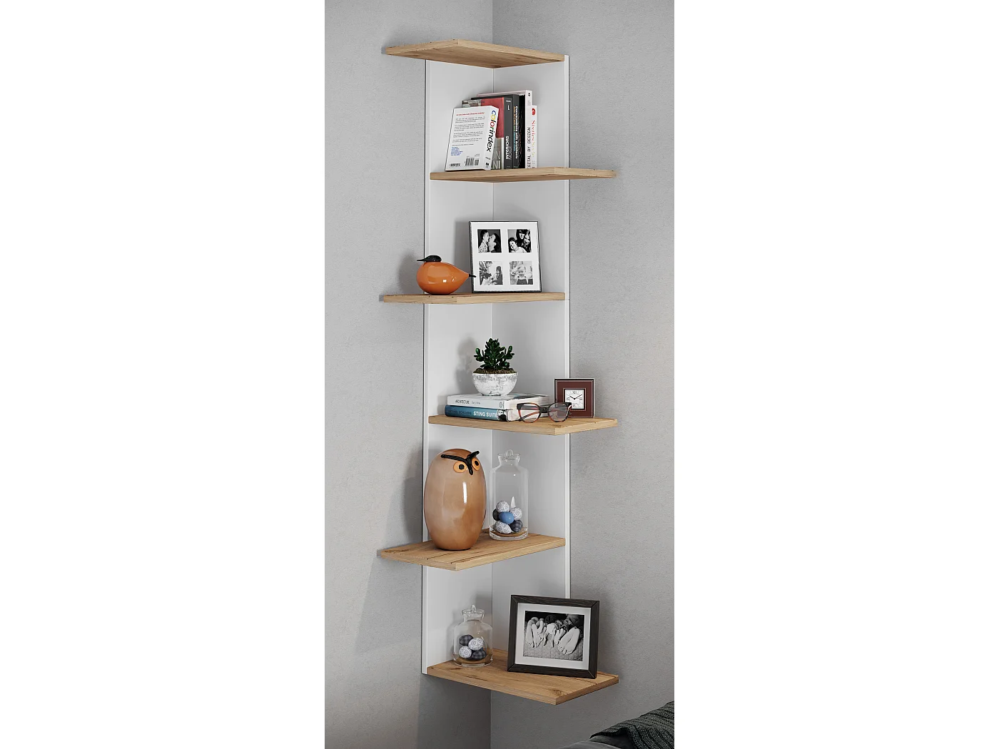 Drewniana półka ścienna Półka narożna Balos XL