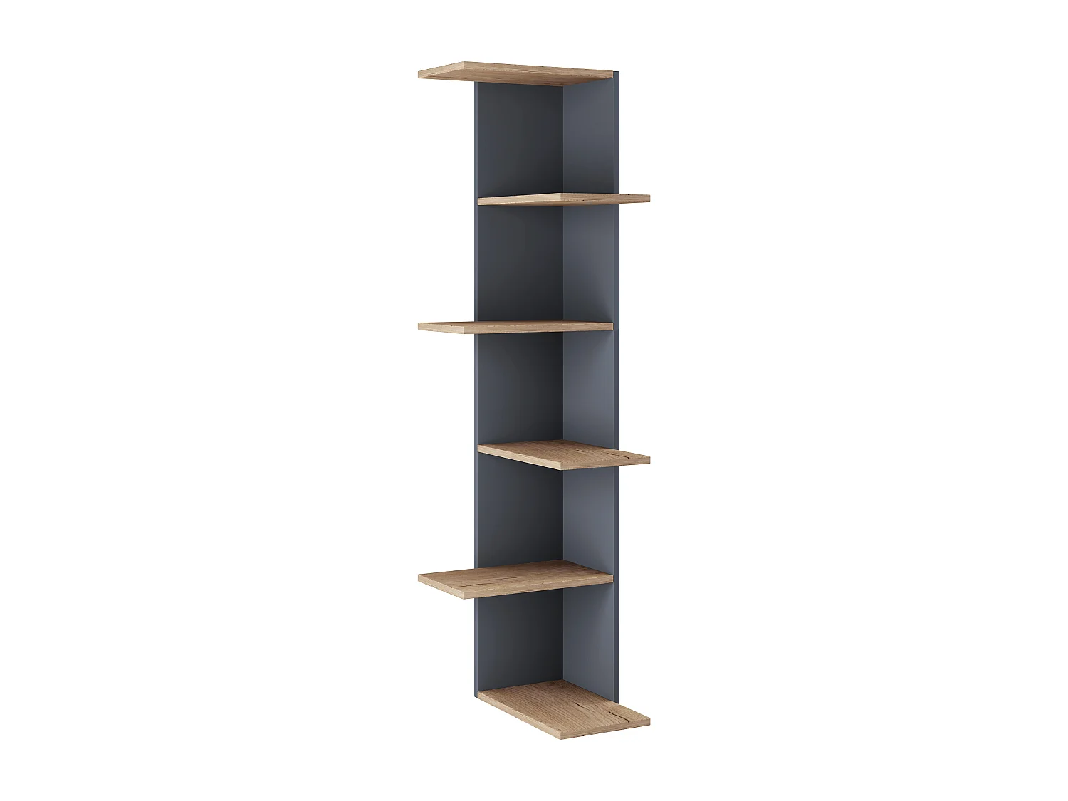 Wall Rack Balos Anthracite / honey oak H. 140 x W. 37 x D. 37 cm