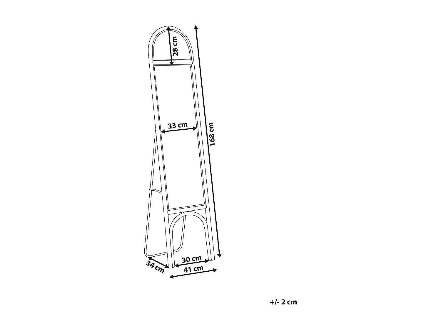 Miroir sur pied BRUSSEY 170 cm Rotin Naturel