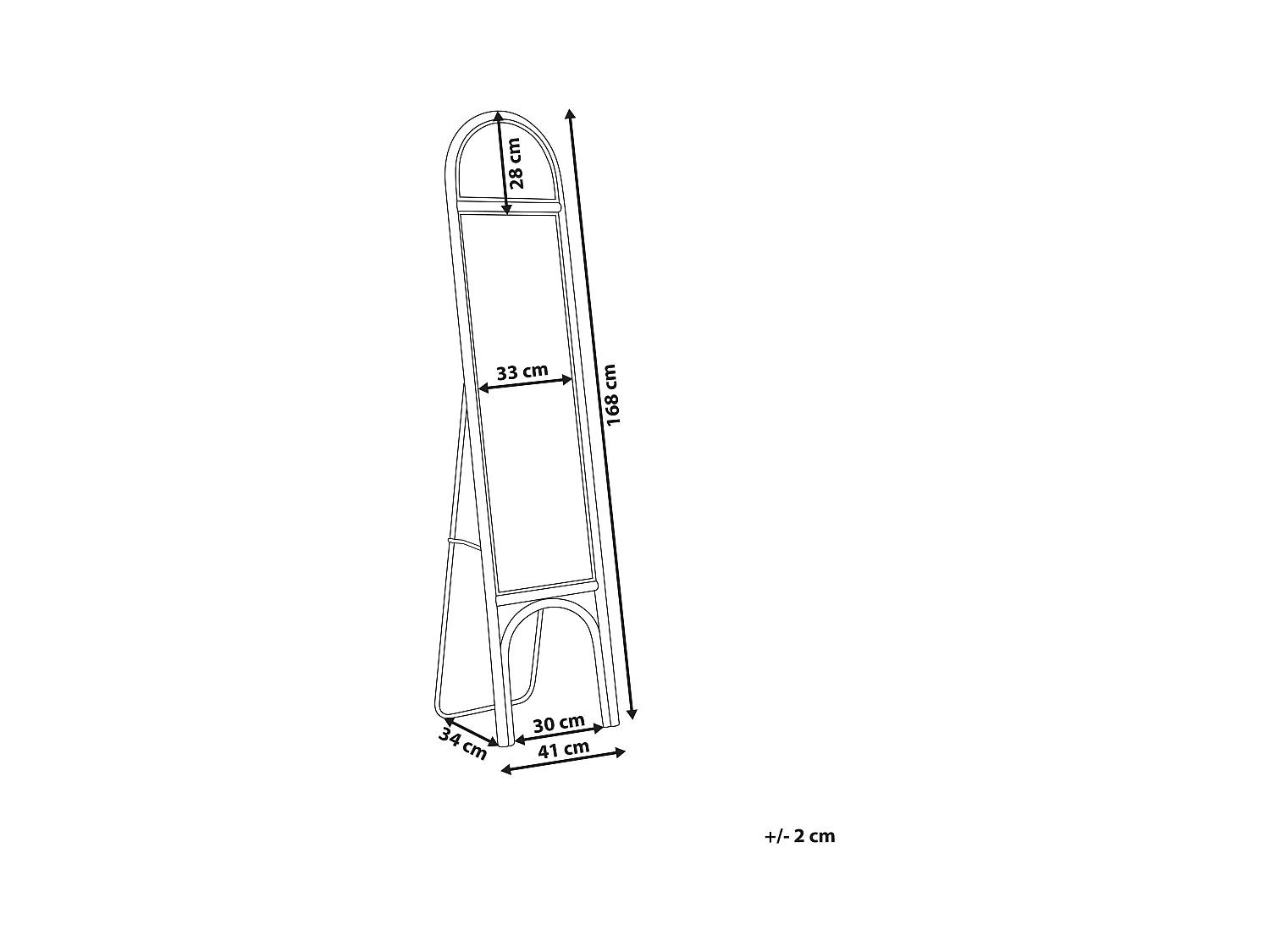 Staande spiegel BRUSSEY 170 cm Rotan Natuurlijk