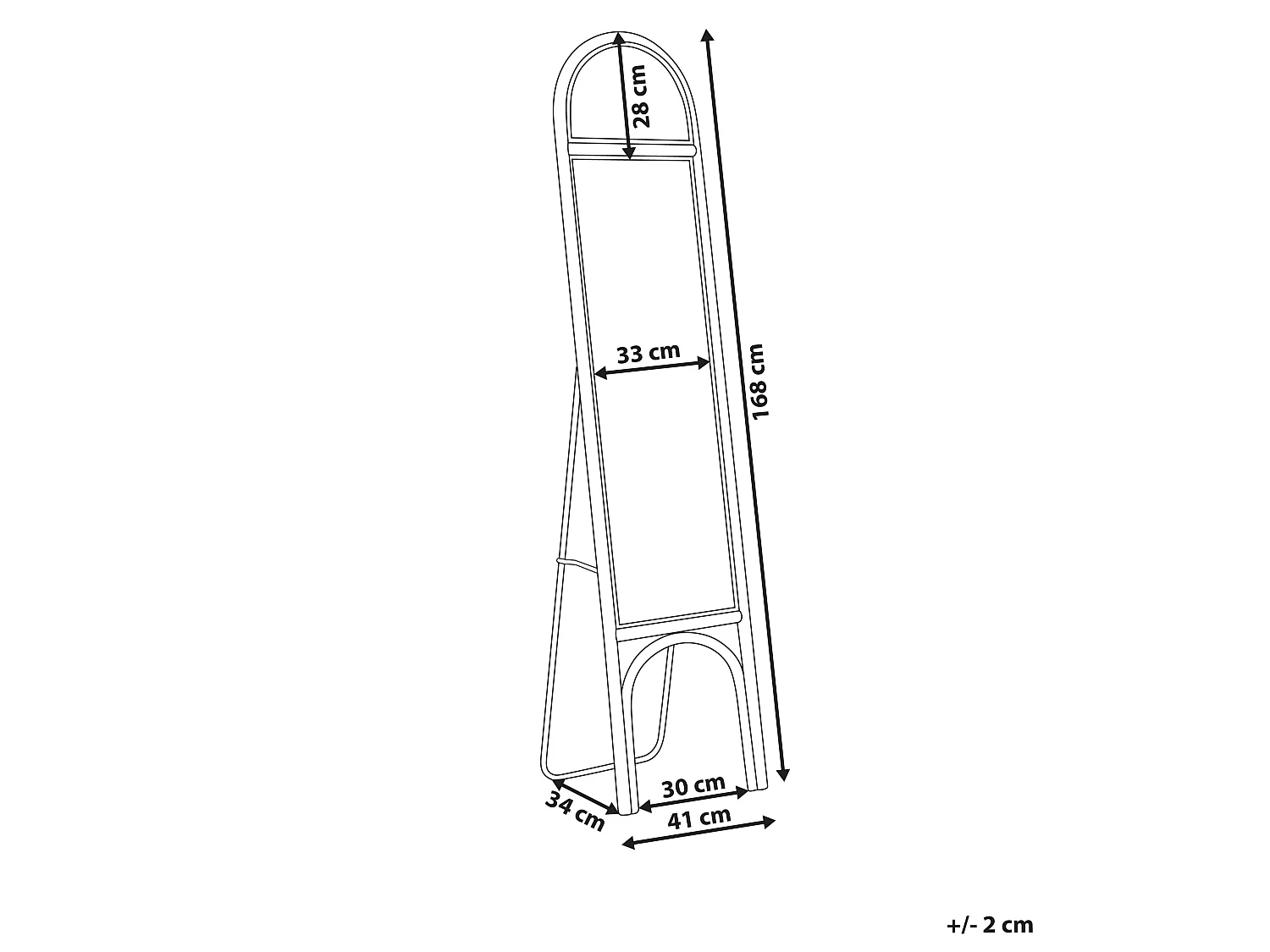 Miroir sur pied BRUSSEY 170 cm Rotin Naturel
