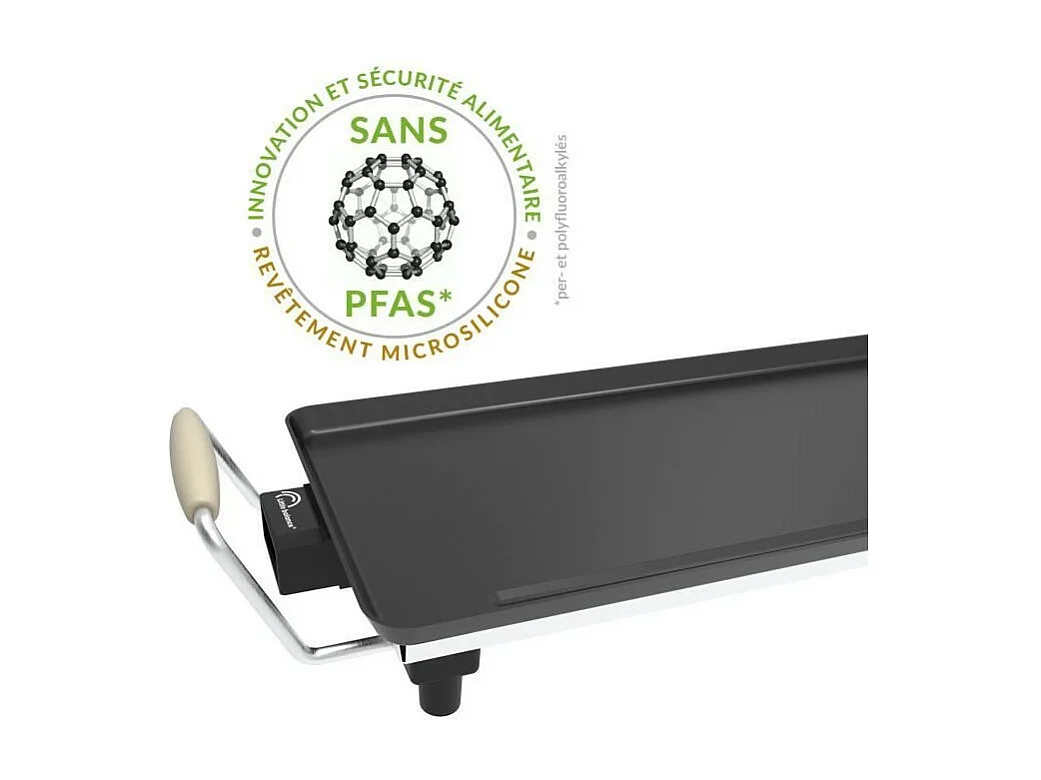 Plancha - LITTLE BALANCE - 8742 - Wood 90 - Poignées bois - 2000 W - 90 cm