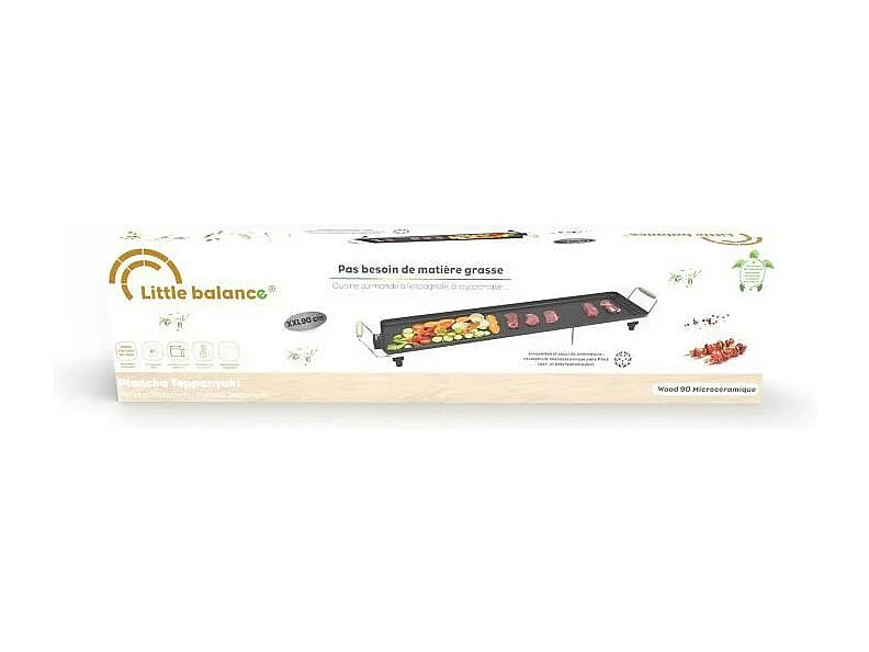 Plancha - LITTLE BALANCE - 8742 - Wood 90 - Poignées bois - 2000 W - 90 cm