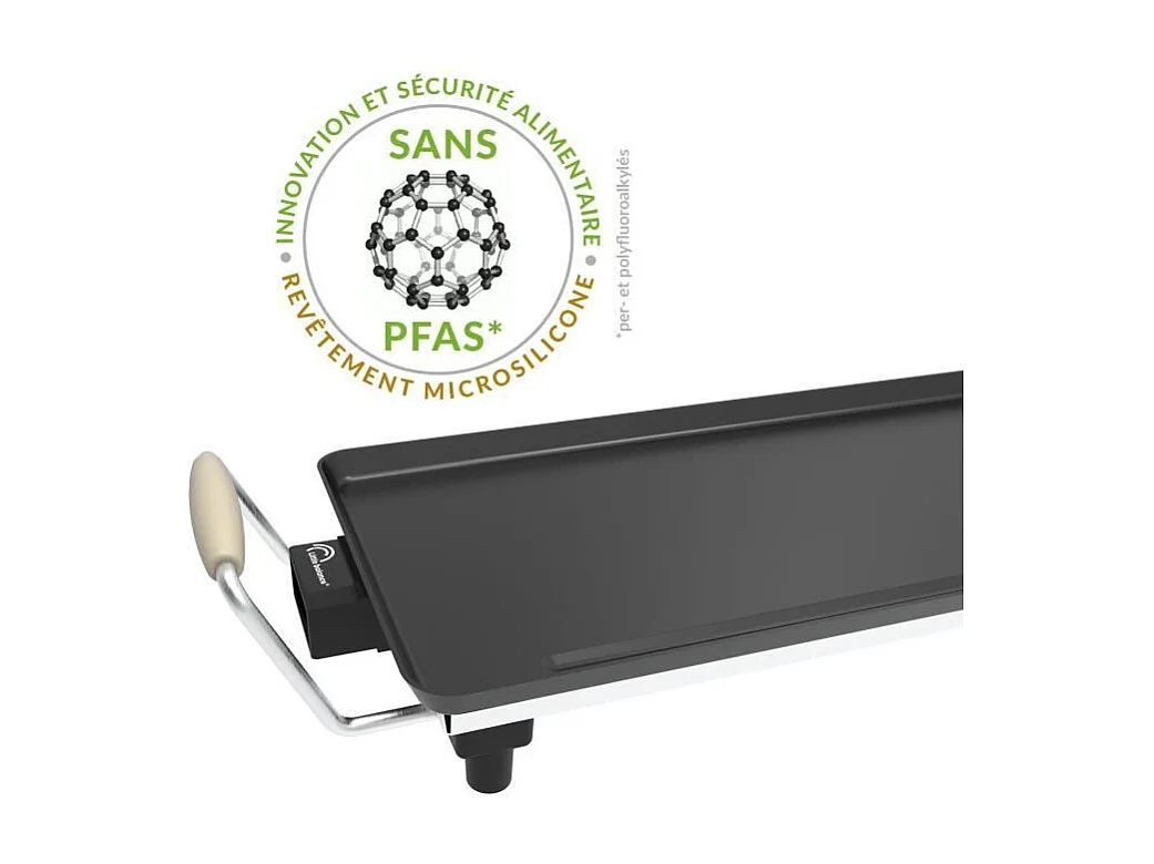 Plancha - LITTLE BALANCE - 8742 - Wood 90 - Poignées bois - 2000 W - 90 cm