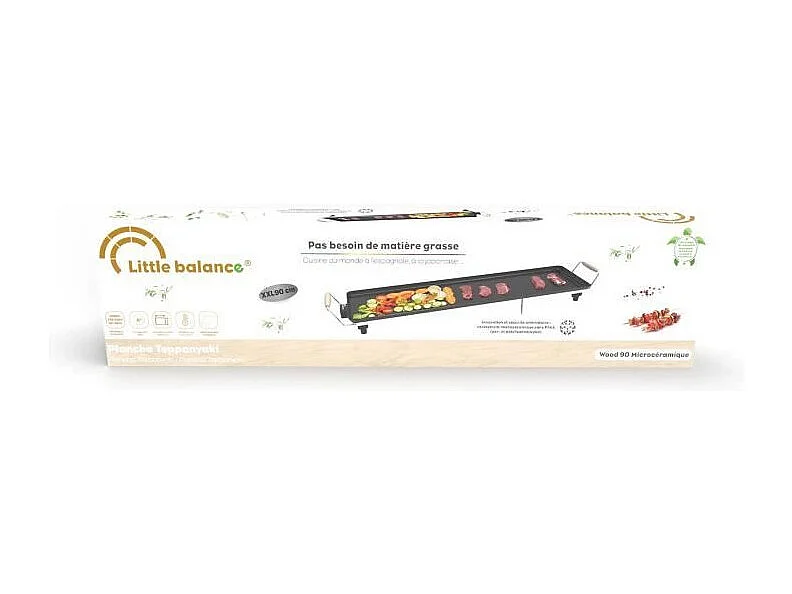 Plancha - LITTLE BALANCE - 8742 - Wood 90 - Poignées bois - 2000 W - 90 cm