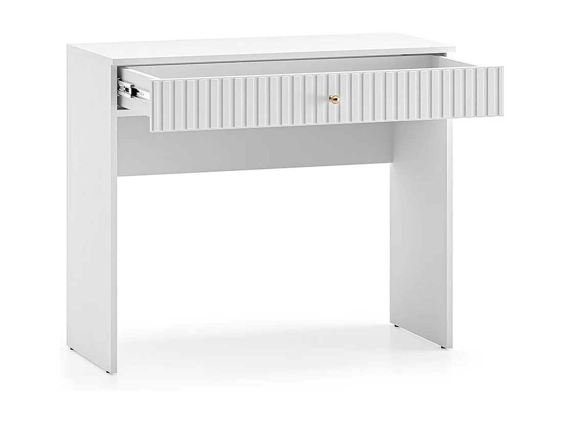 Console coiffeuse 1 tiroir Luor Blanc
