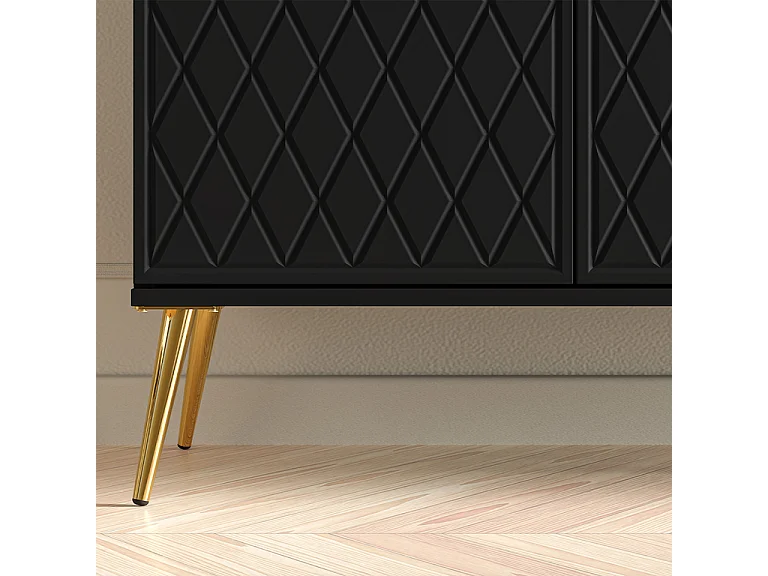 Buffet 2 portes 3 tiroirs Manoé Noir